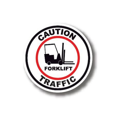 Ergomat 24in CIRCLE SIGNS - Caution Forklift Traffic DSV-SIGN 576 #0226 -UEN